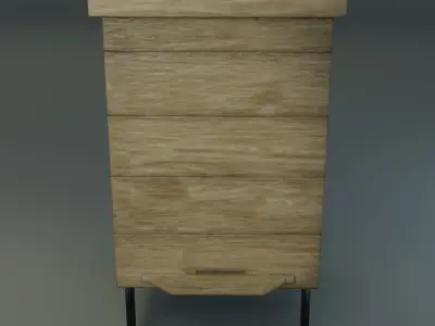 3D hive model Low-poly beehive side table Low-poly 3D model