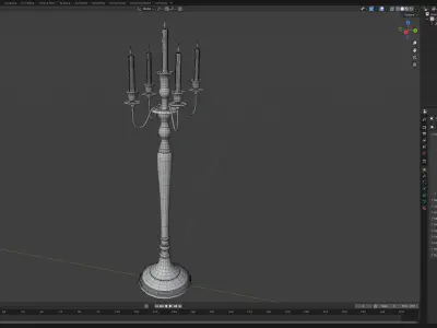 Candle Stand Maya Rigged Free low-poly 3D model