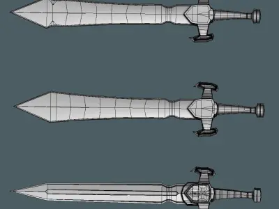 Darkness Sword Low-poly 3D model