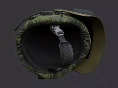 Hat Russian Army Helmet with Visor Low-poly 3D model