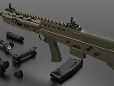 SA80 L85A3 Weapon Fps-Tps Low-poly 3D model