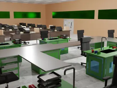 Laboratory Interior Low-poly 3D model buy