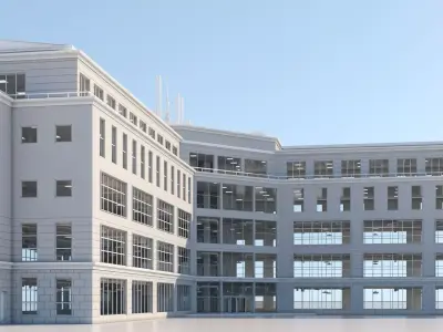 Office Building Interior and Exterior 3D model