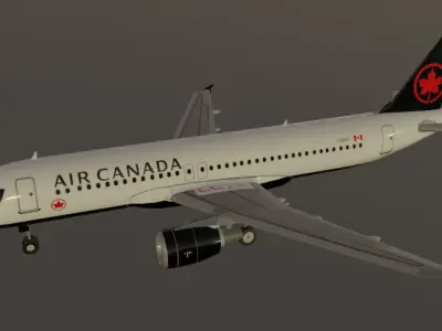 Air Canada Airbus a320-214 low poly 3d model Low-poly 3D model
