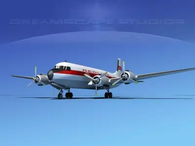 Douglas DC-7B Redline Air Cargo 3D model