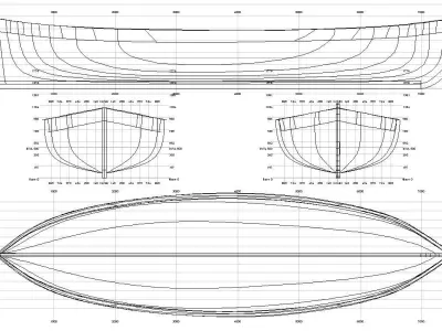 Life Boat XIX century Low-poly 3D model