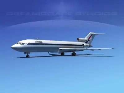Boeing 727-200 United Airlines 1 3D model