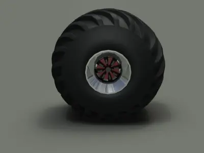 Monster Truck Wheel Free low-poly 3D model