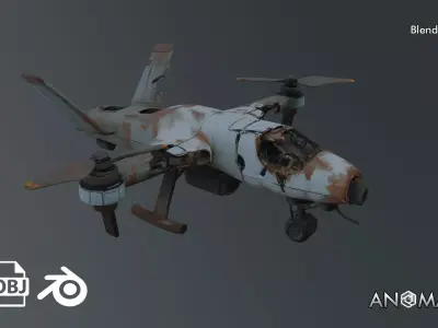 VTOL aircraft wreck 3D model