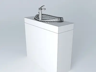 Simple white sink  Free 3D model