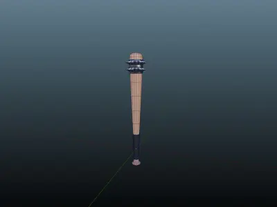 baseball bat for combat melee Low-poly 3D model