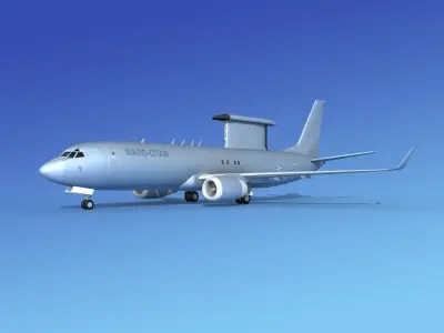 Boeing E-8 Posiedon AEWS NATO 3D model