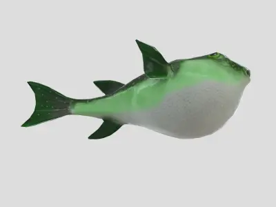 Grass Puffer Realistic Animated Low-poly 3D model