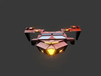 Low poly Battle spaceship model free blender Free low-poly 3D model