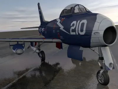 North American FJ-3 Fury 3D model