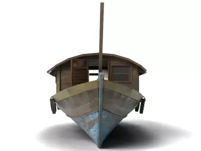 Handcrafted Wooden Boat 2 Premium Design 3D model