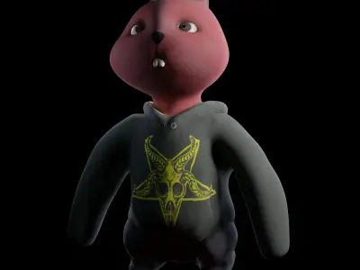 Fat Bunny Low-poly 3D model