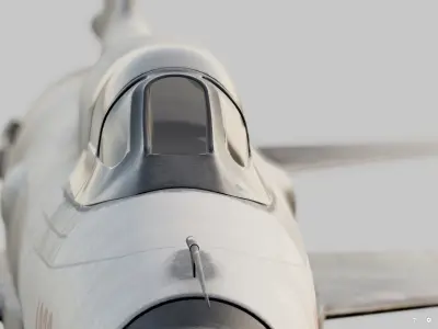 Mig-21 fighter jet flying in sky 3D model