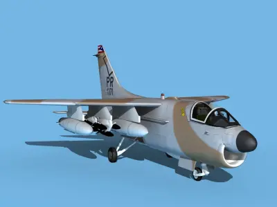Chance Vought A-7E Corsair II V14 PR ANG 3D model