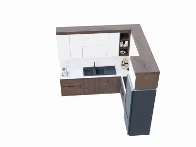 Kitchen Furniture Interior  Low-poly 3D model