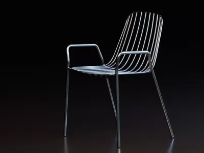 Modern Outdoor Wireframe Chair Free low-poly 3D model