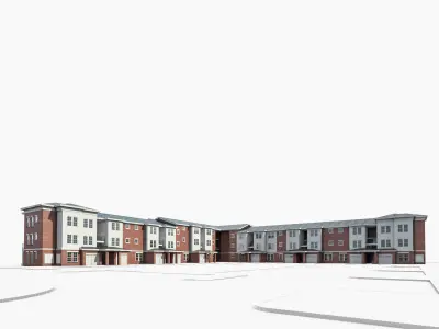 Apartment Complex 01 Low-poly 3D model