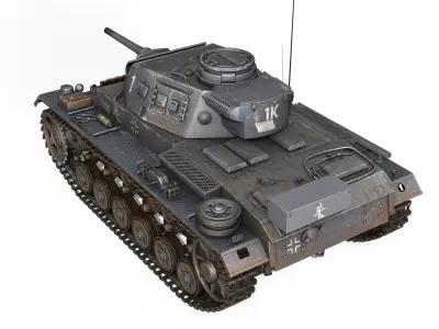 PzKpfw III - Panzer 3 - Ausf J - 1K 3D model
