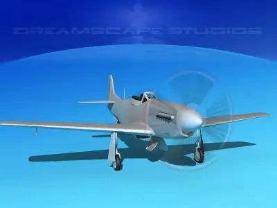 P-51 Mustang Sport Bare Metal 3D model