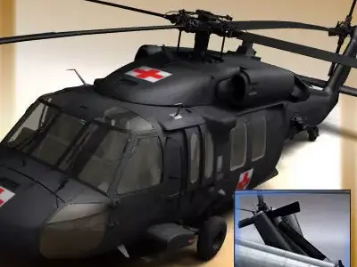 UH 60 Blackhawk Military Helicopter 3D model