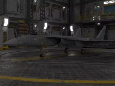 SciFi Base and jet 3D model