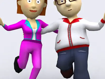 3DRT - Toonworld Family Low-poly 3D model