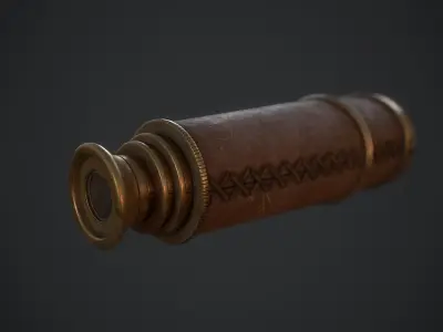 Spyglass brass knob Low-poly 3D model