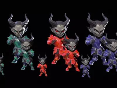 ChibiDemon5Pack1 Low-poly 3D model