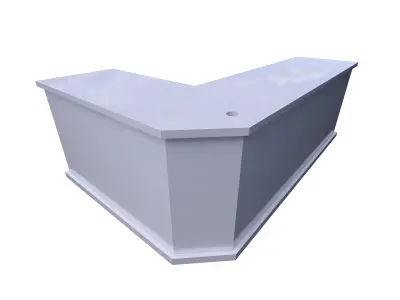 White color Reception Desk 3D model  Free 3D print model