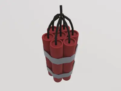 Stylized Low-Poly Dynamite TNT Bomb Low-poly 3D model