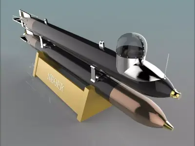 German Manned Torpedo Neger 3D model