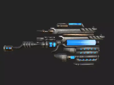 Transformable Laser Gun Low-poly 3D model