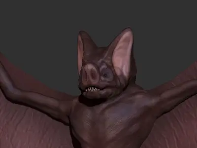 3D Bat Low-poly 3D model