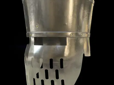 Flat top Helmet Low-poly 3D model