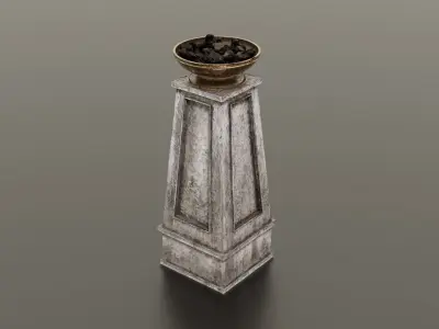 Fire column Low-poly 3D model