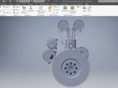 Crankshaft diezel engine 3d model 3D model