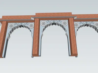 indian jodhpuri stone arch 3d moda 3D model
