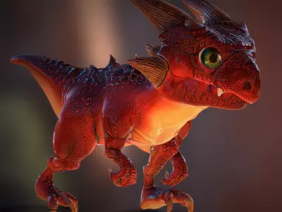 3DRT -  Fantasy Drake pet Low-poly 3D model