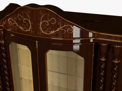 Classic Glass Cabinet 0001 Free 3D model