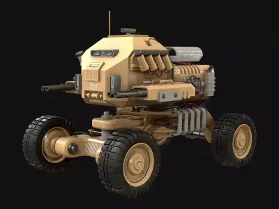 UGV Concept-1-Desert Low-poly 3D model