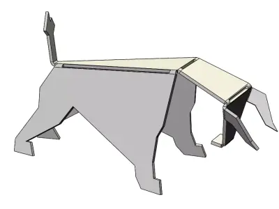 bull model from sheet metal 3D 3D model