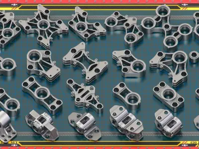 Sci-Fi Hard Surface Mechanical KITBASH 450 DETAILS 3D model