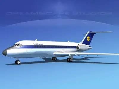 Douglas DC-9-20 Lufthansa 3D model