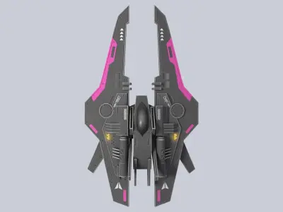 Low poly spacecraft Low-poly 3D model