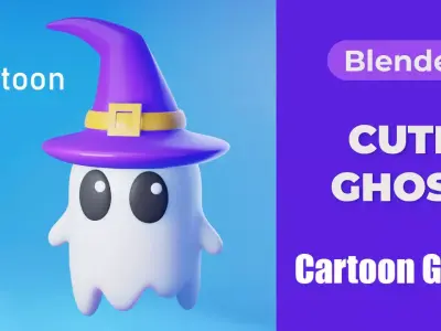 Cartoon Ghost Low-poly 3D model